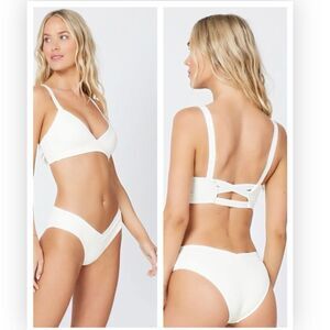 L*Space Pratt Bikini Bottom White NWT XS
